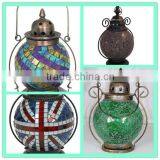 Votive Hanging Mosaic Glass Tealight Metal Lantern Candle Holders thumbnail-3