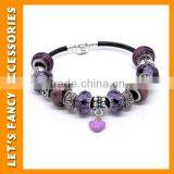 NEW Jewelry Fashion Infinity Leather Charm Bracelet Silver Lots Beads Style PGBR-0018 thumbnail-1