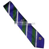 Club strip tie in green & blue with logo