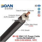 Mv-90 Power Cable 25 Kv 1/C Cu/XLPE/Cws/PVC ICEA S-93-639/NEMA WC74/UL 1072