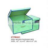 beautiful package box, non-woven green storage box, convenient non-woven box