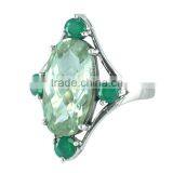 925 Sterling Silver Green Onyx & Green Amethyst Ring Jewelry thumbnail-1