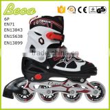 foshan manufacturer wholesale 4 colors PU wheel red inline skate shoes with flashing