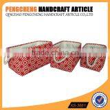High Quality Red Color Storage Basket Cotton Handle