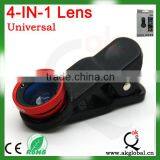 Wholesales 4 in 1 Lens for Iphone Fisheye/macro/wide Angle/cpl Filter Lens Camera Lens