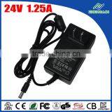 UL FCC 24V Mass Power AC Adapter 24V 1.25A 30W With US Power Plug thumbnail-1