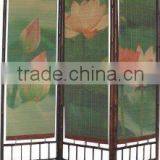 Water Lily Bamboo Folding Screen