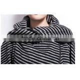 Women's Fashion Stripe Bat Poncho Cape Jacket Sweater Casual Warm Cloak Coat Knitwear thumbnail-6