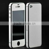White 3D Carbon Fiber Sticker For iPhone 4 With Air Bubble Free