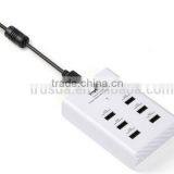 Multiple USB Charger 6 Port 72 Wat USB Desktop Rapid Charger (2.4A Max Per Port), Intelligent USB Travel Charger for Smartphones thumbnail-2