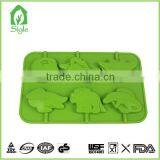 100% food grade 6 Cavities dinosaur silicone pop mold candy mold chocolate mold