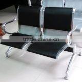 Two Seater Perforated Chromed Steel Waiting Room Chair thumbnail-3