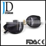 Customized High Quality Round Acetate Mixed Metal Polarized Mirror Sunglasses for Men thumbnail-2