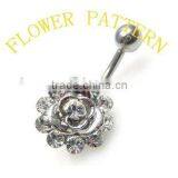 Flower Pattern Fashion 316L Stainless Steel Jewelry316L Stainless Steel Jewelry Belly Ring Piercing Jewelry