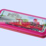 Red Color of Full Color,rectangular Shape,customized Design,CMYK Printing,low Price, Packaging Box,pencil Case Tin Box