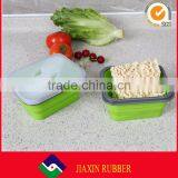 FDA Approve Food Grade Collapsible Silicone Lunch Box Portable Bento Box Disposable Food Containers 600 ml thumbnail-4