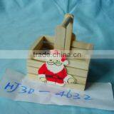 Mini Wooden Basket With Handles for Christmas thumbnail-1