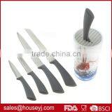 5 Pcs Kitchen Knife Set With Plastic Universal Knife Block thumbnail-3