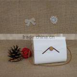 Home Decoration Unique Lightweight Ladies White Wood Art Handbag thumbnail-1