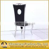 French Script Black Fabric Dining Chair for Banquet thumbnail-3