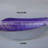 Finger Paint in Purple Colour on Cast Aluminium Enamel Bowl With Food Safe Enamel