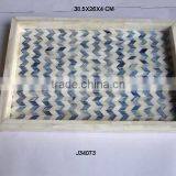 Bone Tray in Chevron Design Blue Colour Size Can be Customized thumbnail-1