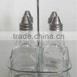 Kitchen Tools Square Glass Oil Bottle With Metal Stand thumbnail-1