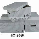 Rectangular Bamboo Storage Basket With Lid S/3 thumbnail-1