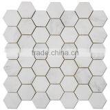 MM-CV248 High Quality Contemporary Natural Stone Hexagon White Carrara Marble Mosaics thumbnail-1