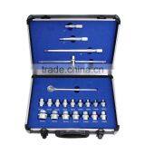 LB-384 21pcs 1/2'' and 1/4'' Chrome Vanadium Socket Set in Aluminium Case