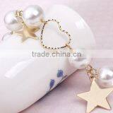 Gold Heart Star Charms Pearl Link Bracelet thumbnail-4