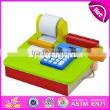 New Products Pretend Play Educational Toys Supermarket Wooden Kids Cash Register With Cashier W10A064 thumbnail-1