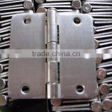 Satin Nickel 6 Holes Door Hinge With 1/4" Radio Corner thumbnail-1