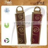Recyclable Jute Wine Bottle Bag With Wooden D Shape Cane Handle thumbnail-1