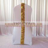 Spandex Chair Cover - Elegance Lycra Chair Cover With Metalic Pleat For Wedding Events thumbnail-2