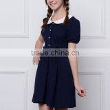 2017 New Summer School Children High Waisted Skirt Student Girl Doll Collar Dress Custom thumbnail-5
