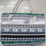 Fashion Lady Popular Cheap Geometric Pattern Cotton Canvas Bag thumbnail-1
