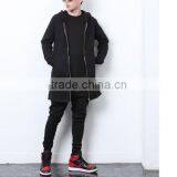 Long Black/White Side Zipper Man Hiphop Sweatshirt Big and Tall Hoodies thumbnail-2