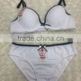 Girl's Bra and Panty Set Plain Dyed With Lace 2016 New Design thumbnail-1