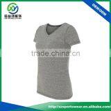 High Quality Basic Design V-neck Polyester / Cation Women's T-shirt thumbnail-3