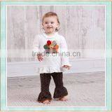 Thanksgicing Day Turkey Girls Outfit Thanksgiving Clothing Children Turkey Embroidery Ruffle Raglan&polka Dots Ruffle Pants Sets thumbnail-1
