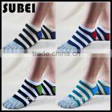 Men's Fashion Cotton Stripe Five Toe Socks, Short Socks thumbnail-2