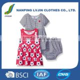 High Quality Wholesale 100% Cotton Cute Girls' Two-Piece Dress Set,Kids Clothes Set