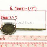 Custom Antique Bronze Alloy Cabochon Setting Bobby Pin Hair Clip thumbnail-3