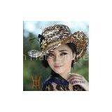 Leopard Print Kentucky Derby Church Hats With Adjustable Sweatband Inside thumbnail-1