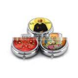 Round Pill Box Medicine Tablet Holder Organizer Container Case