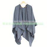 Latest Design Ladies Scarf/shawl Pashmina Natural Rex Rabbit Fur Poncho With Big Fox Collar Trim thumbnail-5