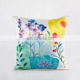 Home Decor Imitated Silk Fabric Floral Print Pillow Sofa Cushion Cover thumbnail-4