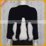 High Quality Women Round Collar Rabbit Fur Jacket With Genuine Rabbit Fur Coat for Winter thumbnail-4