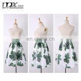 Best Sale Lady Women High Waist Print A-Line Pleated Midi Swing Skirt